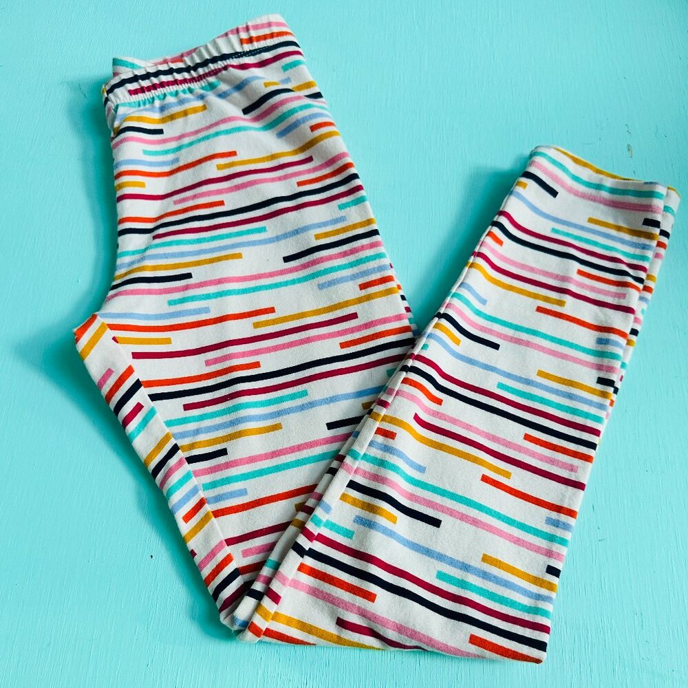 Cat & Jack Girls Leggings 10 12 Rainbow Stripe Stretch Pants